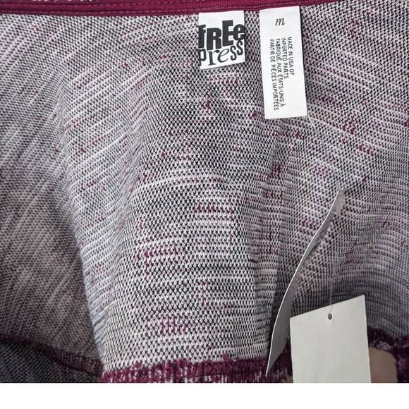 Free Press Marble Knit Crop Top Purple Medium Juniors Tank Summer Casual Scoop - Picture 5 of 5